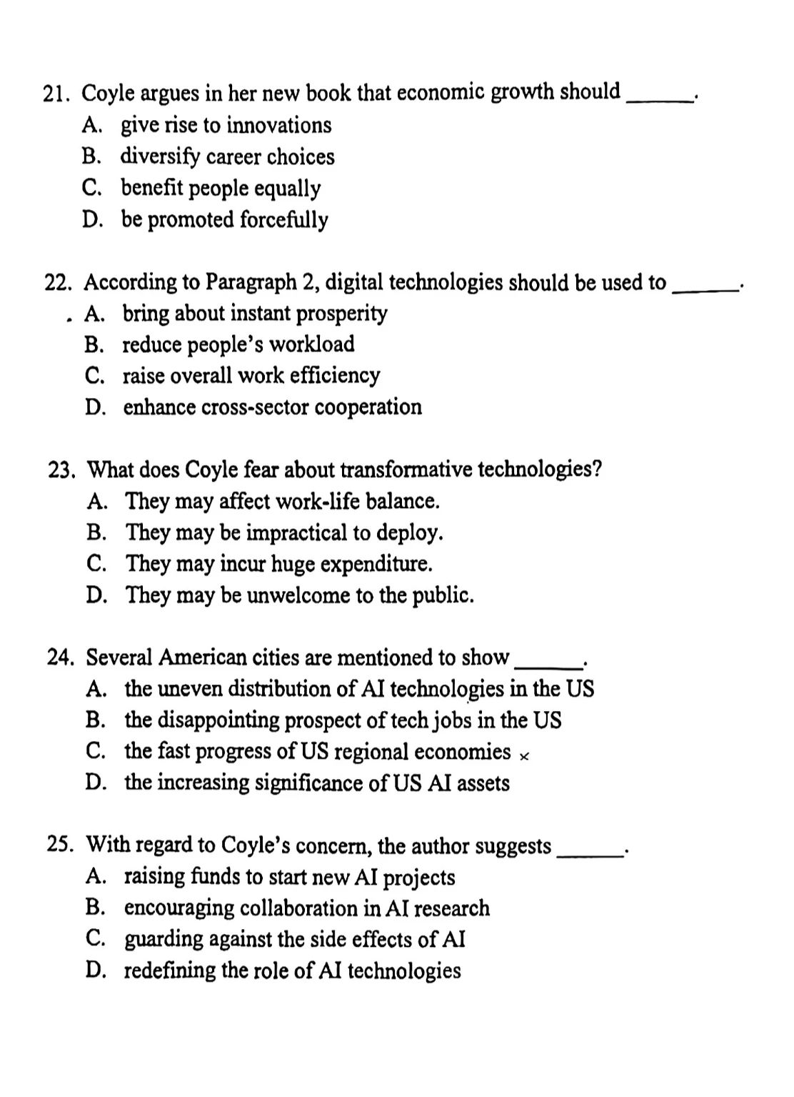 2024考研英語二答案和全解析 2024考研英語二答案和全解析